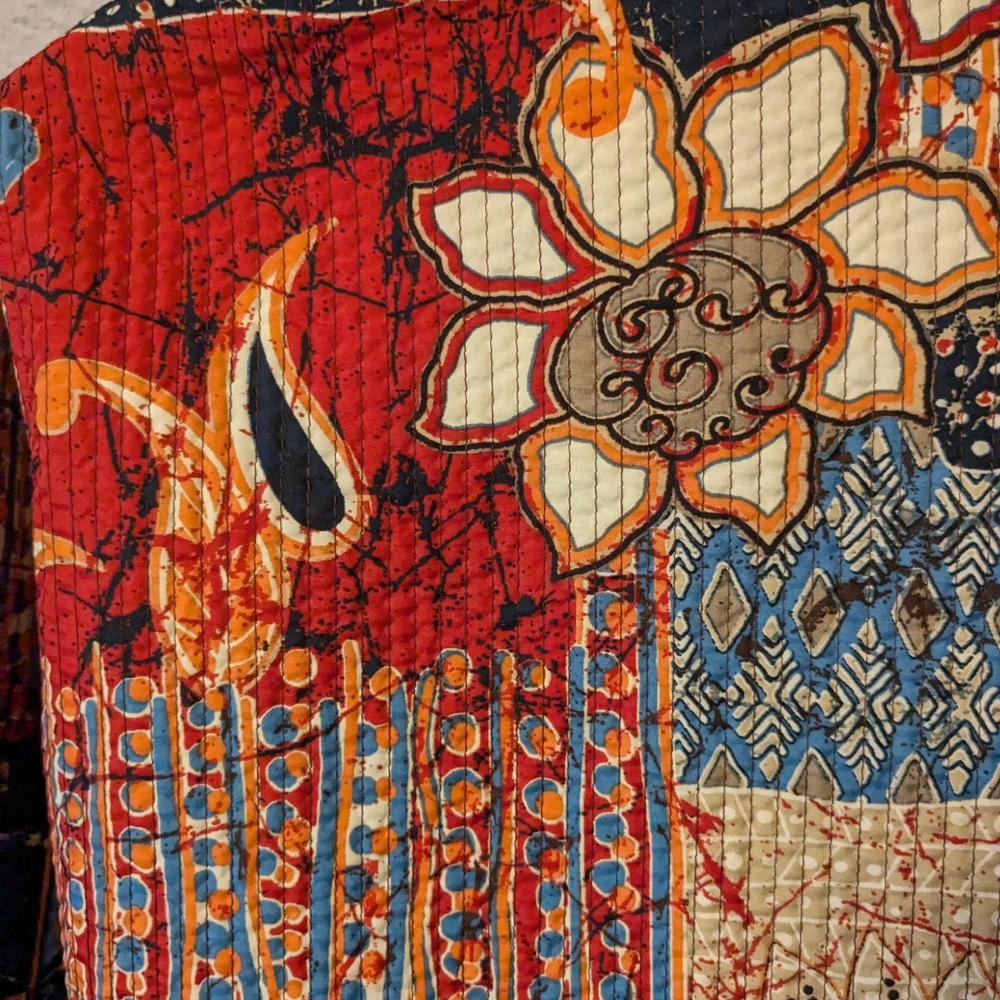 Alfred Dunner Patchwork Jacket Open Front Multico… - image 8